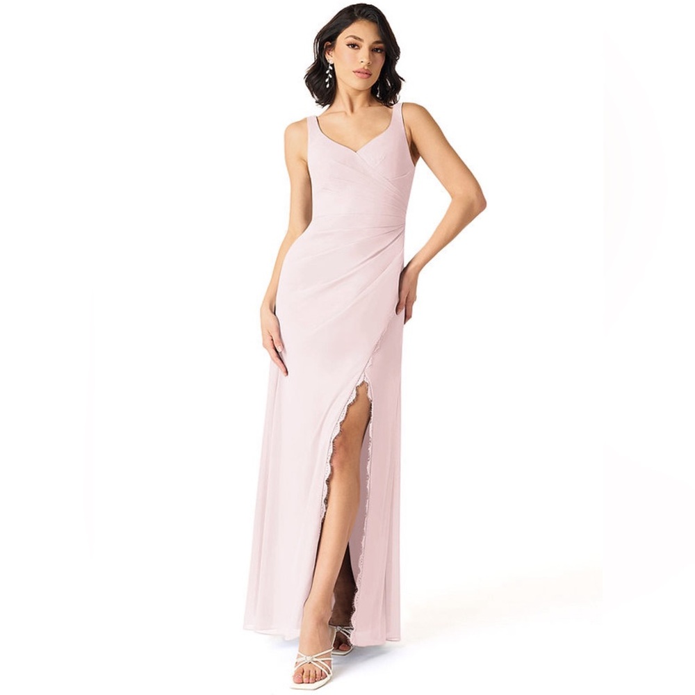Azazie Renessa Bridesmaid Dress Blushing Pink - hemmed
